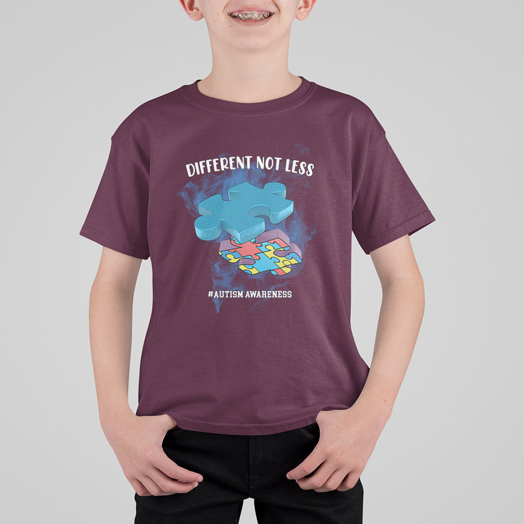 Autism Awareness Different Not Less Support Autism Spectrum Kid T-Shirt - Wonder Print Shop