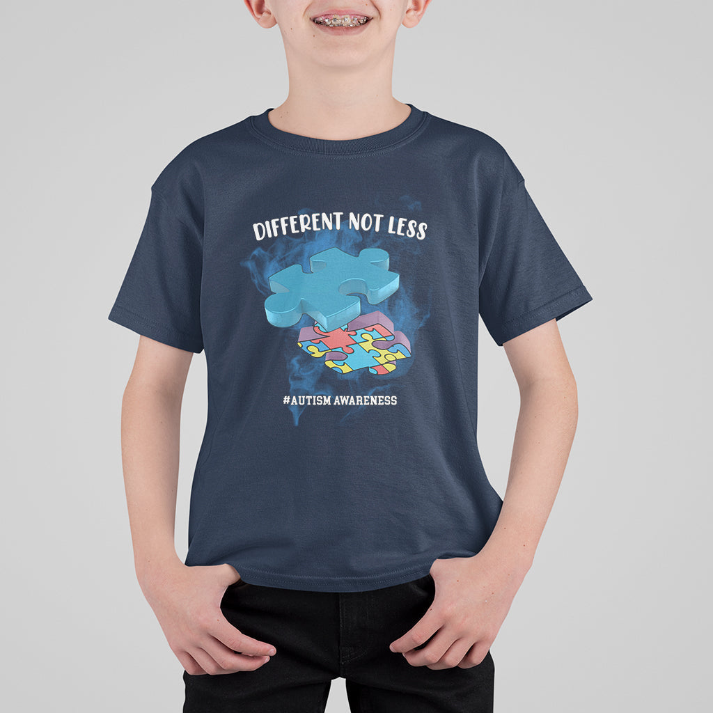 Autism Awareness Different Not Less Support Autism Spectrum Kid T-Shirt - Wonder Print Shop