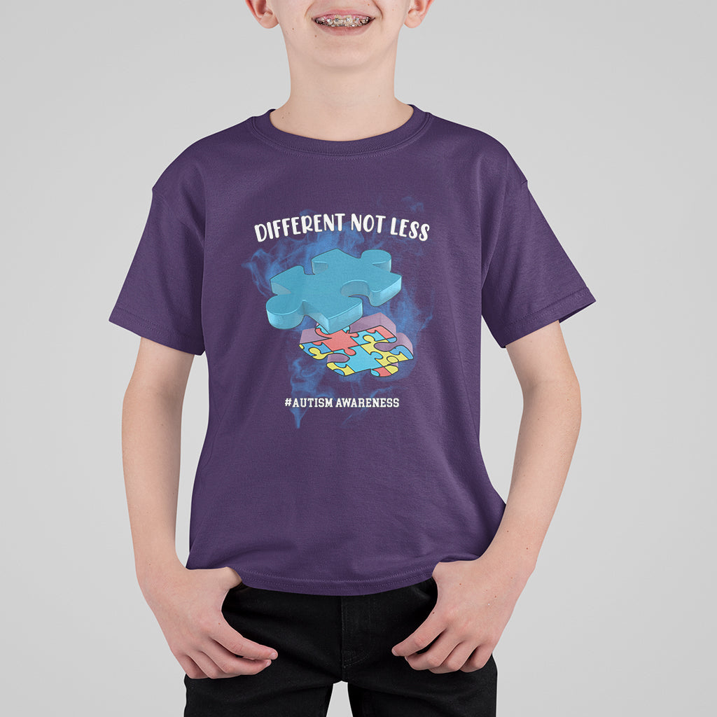 Autism Awareness Different Not Less Support Autism Spectrum Kid T-Shirt - Wonder Print Shop