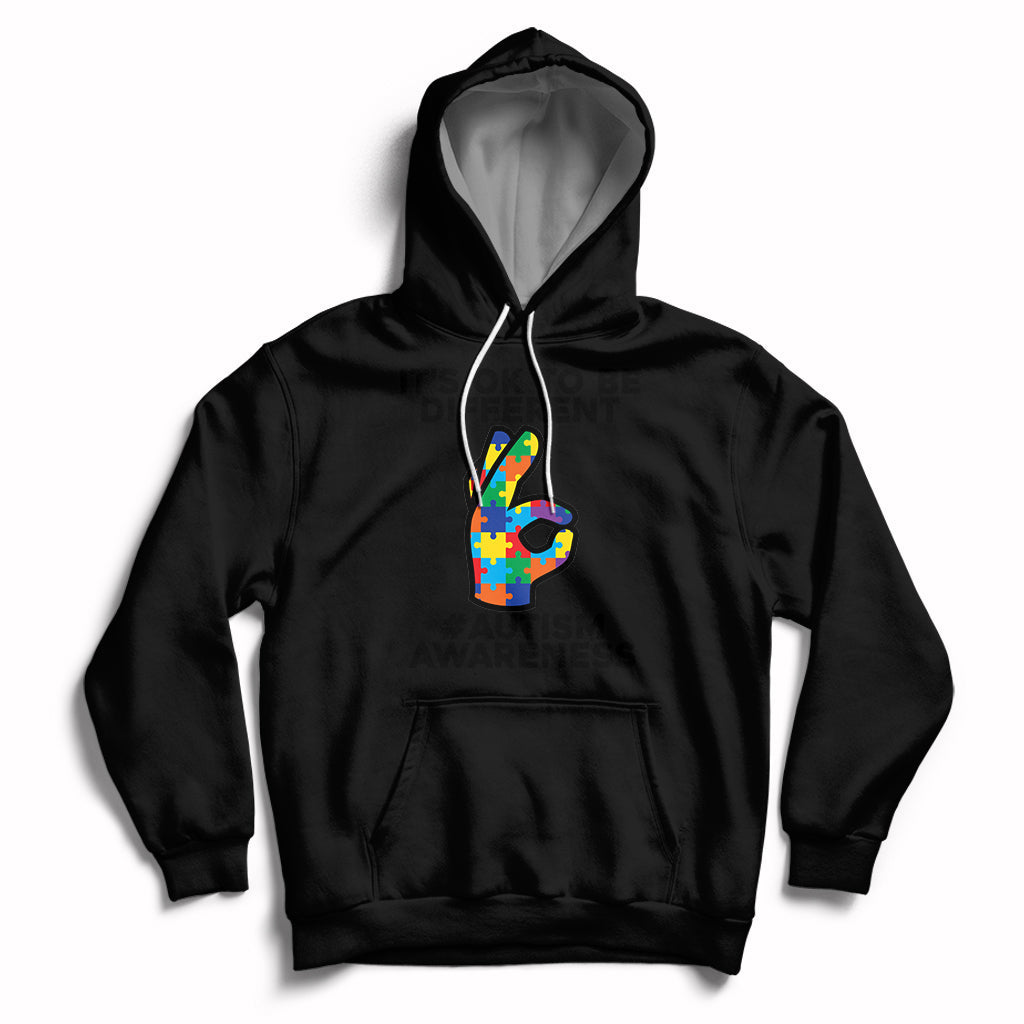 Autism Awareness Acceptance It's Ok To Be Different Hoodie - Wonder Print Shop