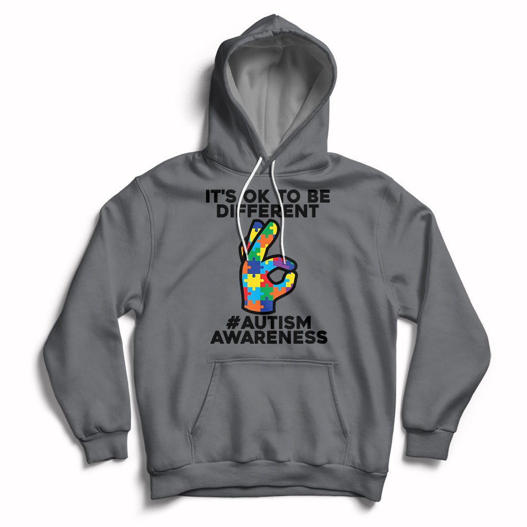 Autism Awareness Acceptance It's Ok To Be Different Hoodie - Wonder Print Shop