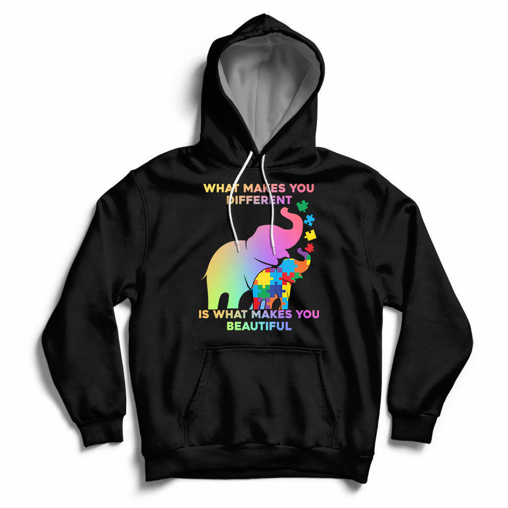 What Make You Different Autism Elephant Mom Autism Awareness Hoodie - Wonder Print Shop