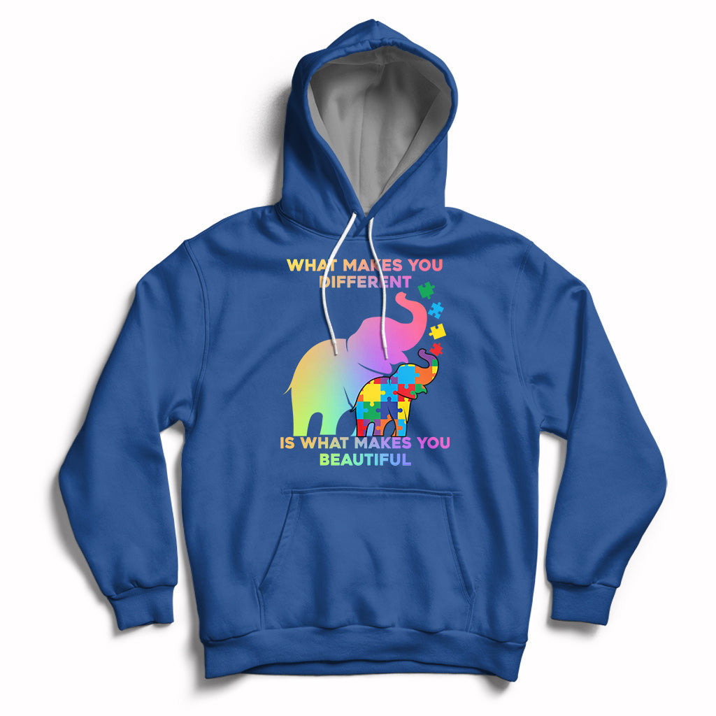 What Make You Different Autism Elephant Mom Autism Awareness Hoodie - Wonder Print Shop