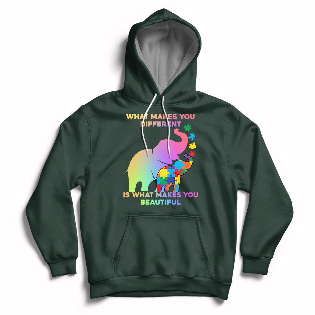 What Make You Different Autism Elephant Mom Autism Awareness Hoodie - Wonder Print Shop