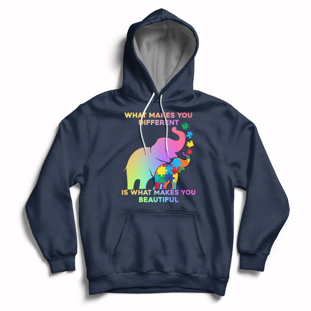 What Make You Different Autism Elephant Mom Autism Awareness Hoodie - Wonder Print Shop