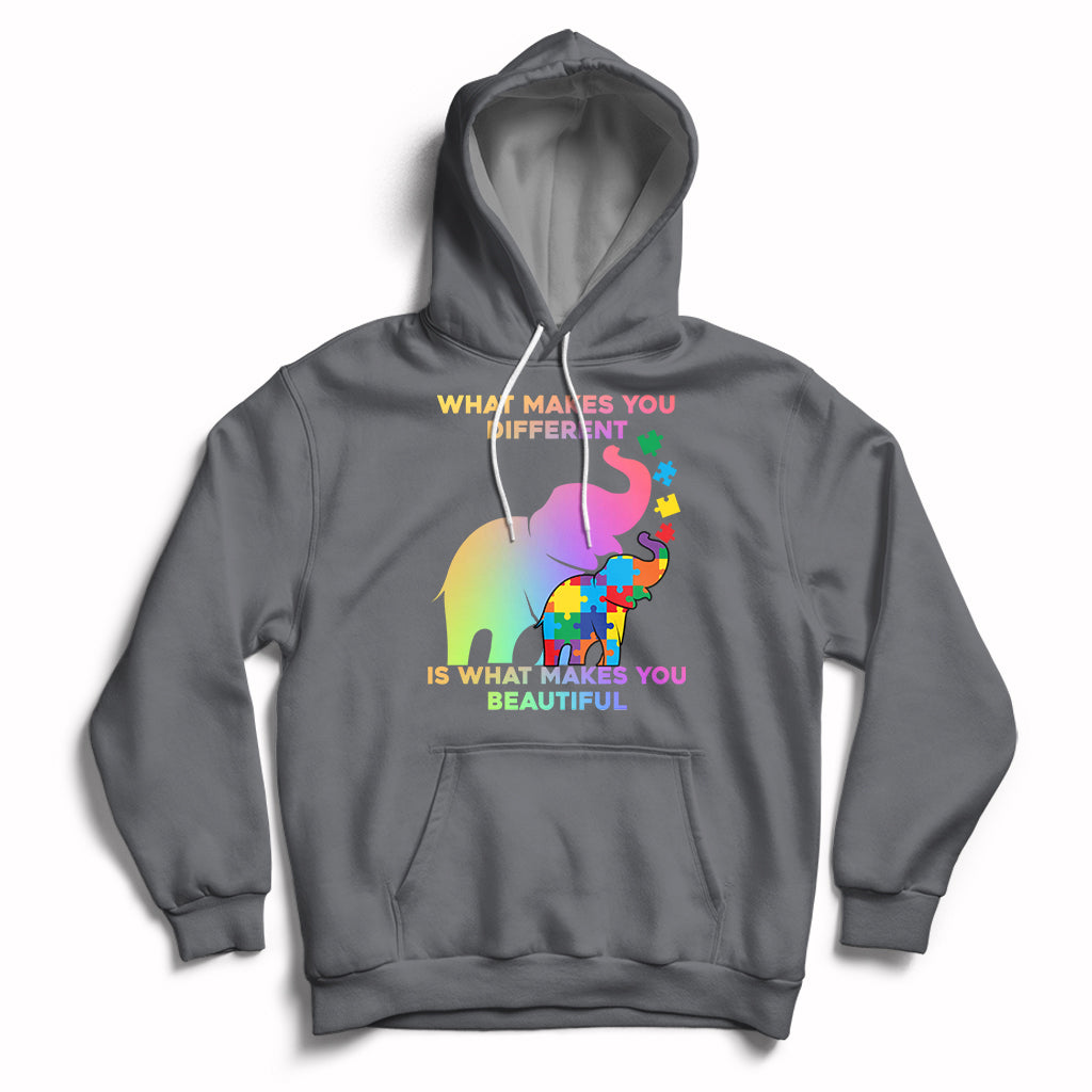 What Make You Different Autism Elephant Mom Autism Awareness Hoodie - Wonder Print Shop