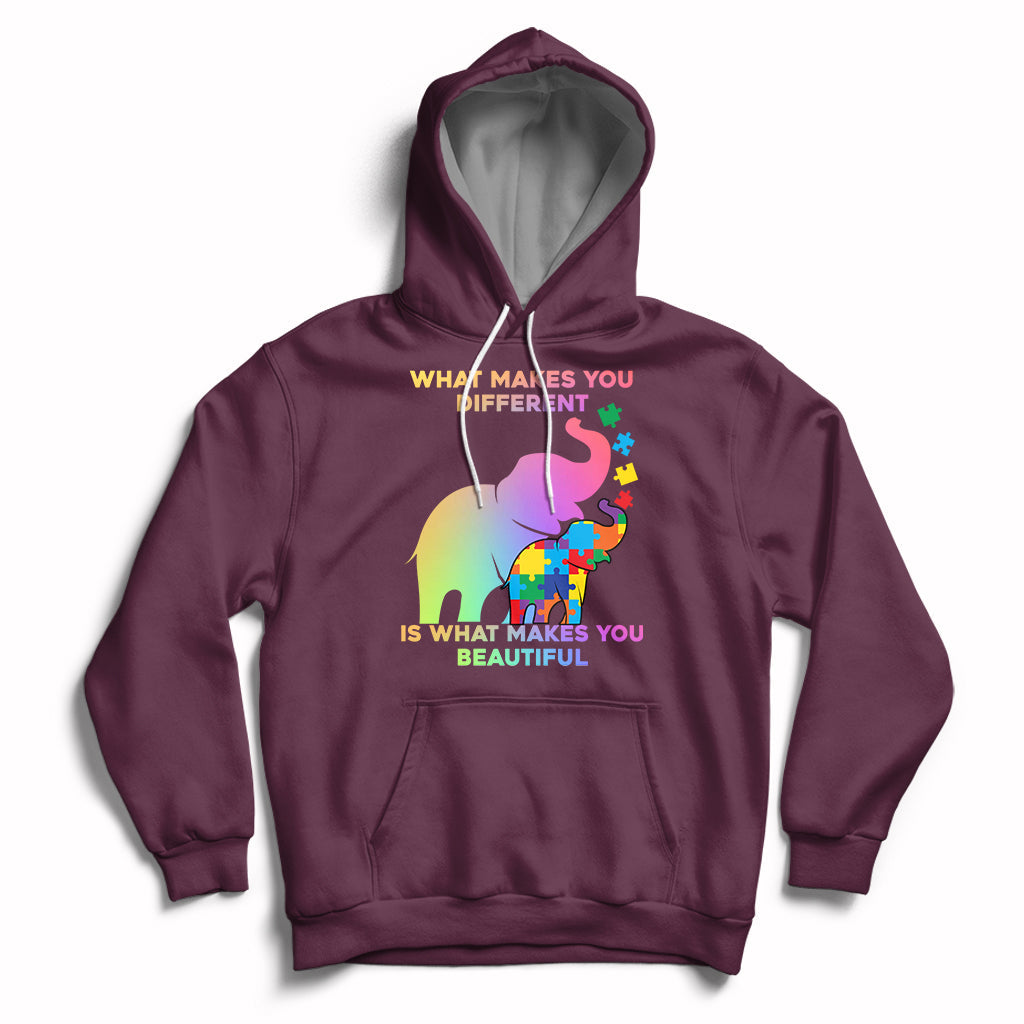 What Make You Different Autism Elephant Mom Autism Awareness Hoodie - Wonder Print Shop
