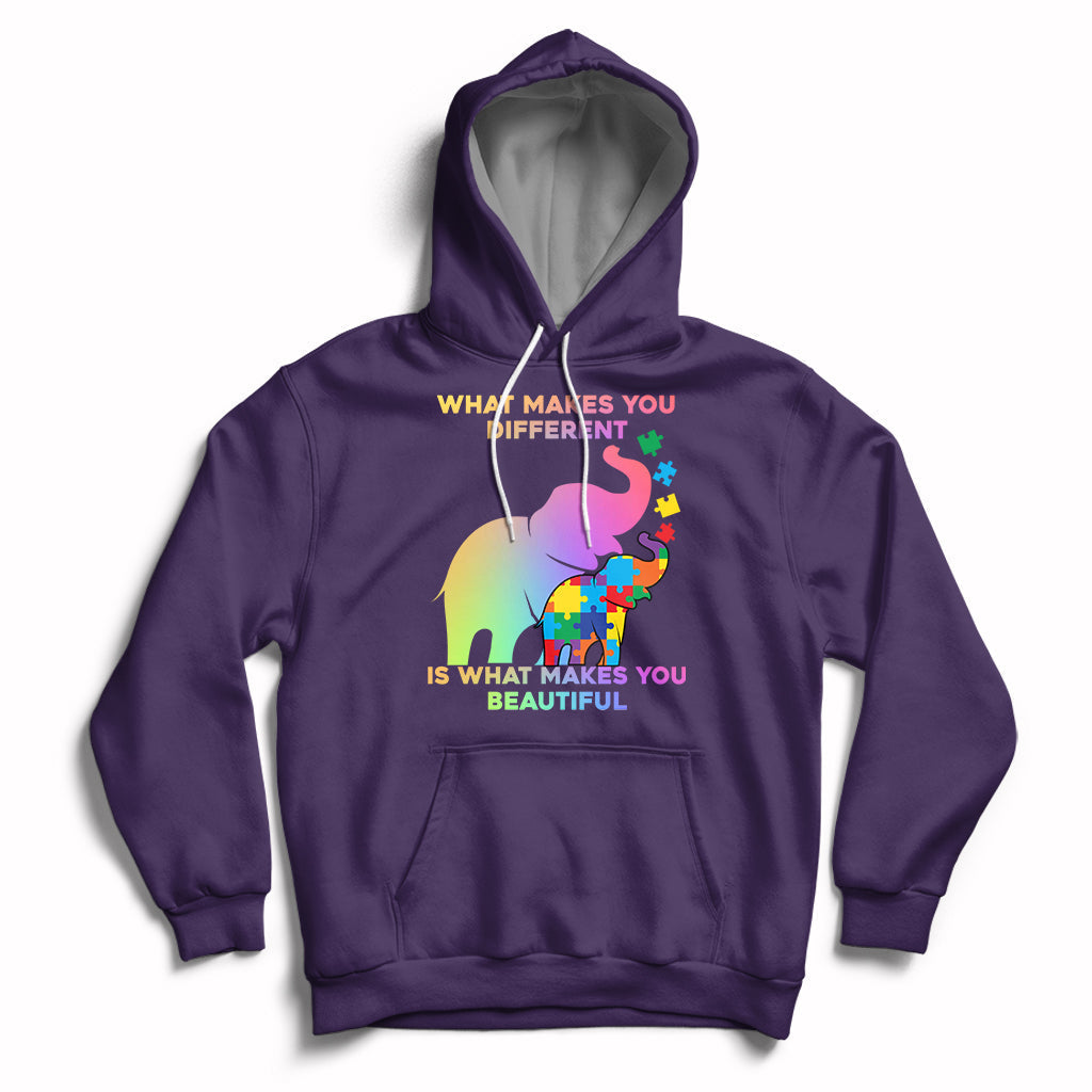 What Make You Different Autism Elephant Mom Autism Awareness Hoodie - Wonder Print Shop
