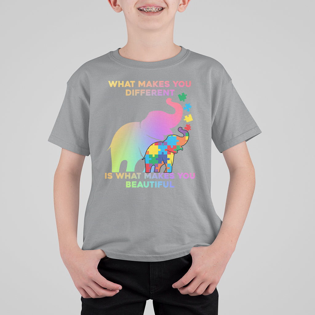What Make You Different Autism Elephant Mom Autism Awareness Kid T-Shirt - Wonder Print Shop