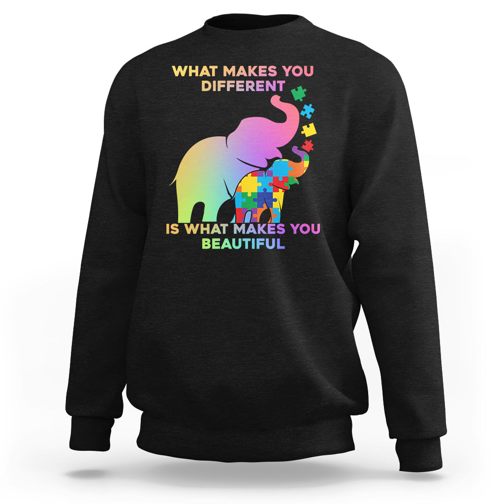 What Make You Different Autism Elephant Mom Autism Awareness Sweatshirt - Wonder Print Shop
