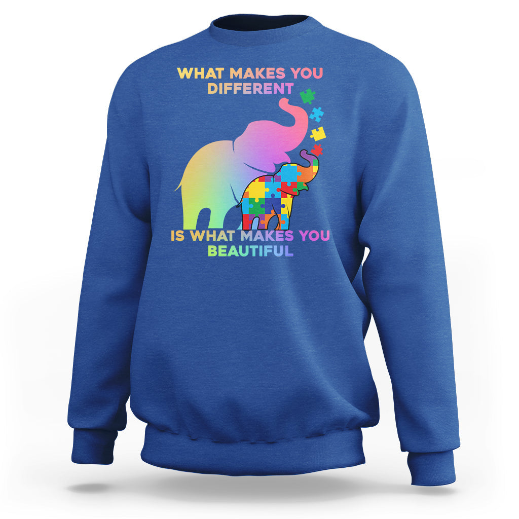 What Make You Different Autism Elephant Mom Autism Awareness Sweatshirt - Wonder Print Shop