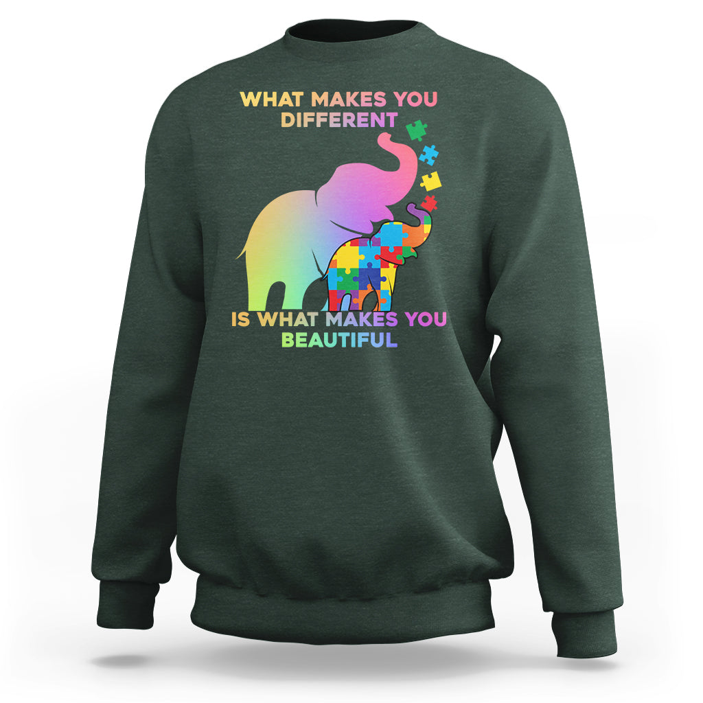 What Make You Different Autism Elephant Mom Autism Awareness Sweatshirt - Wonder Print Shop