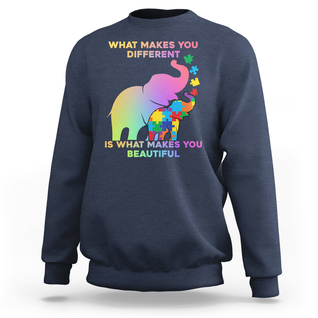 What Make You Different Autism Elephant Mom Autism Awareness Sweatshirt - Wonder Print Shop