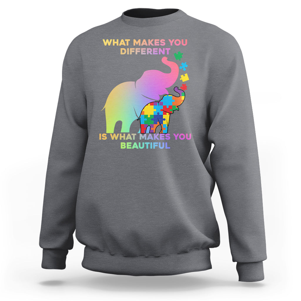 What Make You Different Autism Elephant Mom Autism Awareness Sweatshirt - Wonder Print Shop