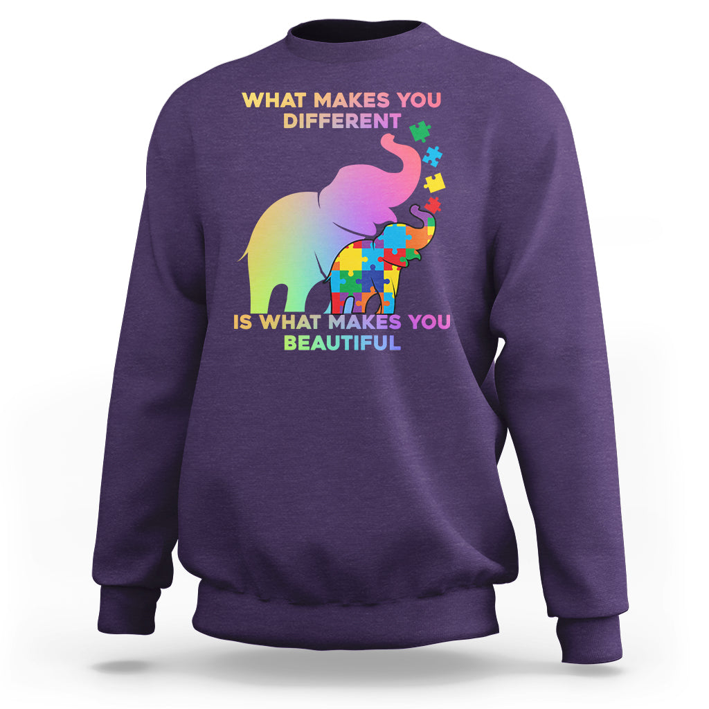 What Make You Different Autism Elephant Mom Autism Awareness Sweatshirt - Wonder Print Shop