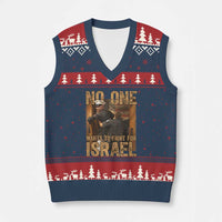 No One Wants To Fight For Israel V-Neck Knit Sweater Vest America First Veteran Message Anti War