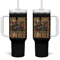 No One Wants To Fight For Israel Tumbler With Handle America First Veteran Message Anti War