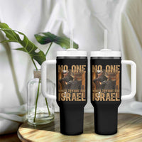No One Wants To Fight For Israel Tumbler With Handle America First Veteran Message Anti War