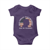 Iran Forgot Our President Has 34 Felonies Baby Onesie Funny Political Satire Patriotic