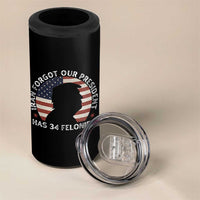 Iran Forgot Our President Has 34 Felonies 4 in 1 Can Cooler Tumbler Funny Political Satire Patriotic