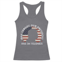 Iran Forgot Our President Has 34 Felonies Racerback Tank Top Funny Political Satire Patriotic