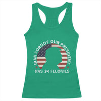 Iran Forgot Our President Has 34 Felonies Racerback Tank Top Funny Political Satire Patriotic