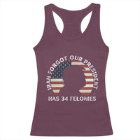 Iran Forgot Our President Has 34 Felonies Racerback Tank Top Funny Political Satire Patriotic