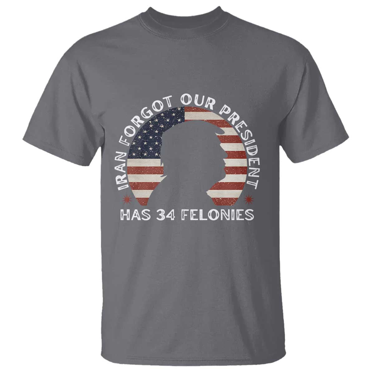 Iran Forgot Our President Has 34 Felonies T Shirt Funny Political Satire Patriotic