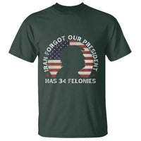 Iran Forgot Our President Has 34 Felonies T Shirt Funny Political Satire Patriotic