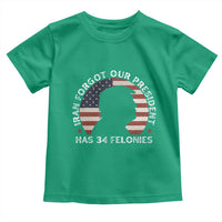 Iran Forgot Our President Has 34 Felonies Toddler T Shirt Funny Political Satire Patriotic