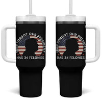 Iran Forgot Our President Has 34 Felonies Tumbler With Handle Funny Political Satire Patriotic
