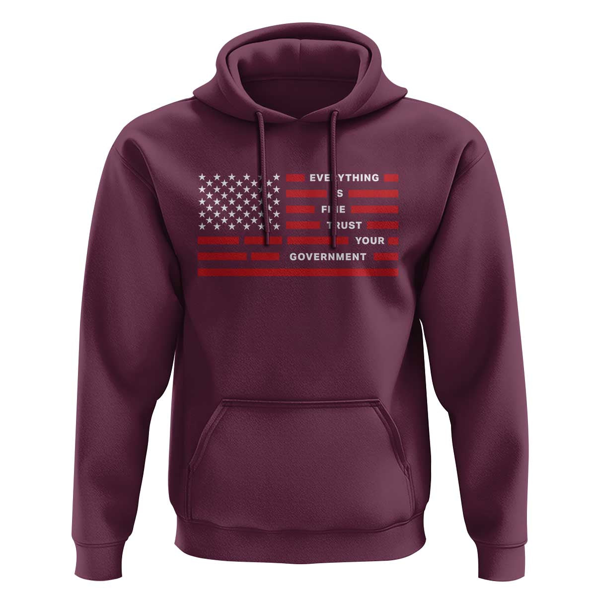Everything Is Fine Trust Your Government Patriotic Flag Hoodie Sarcastic Political Humor