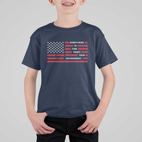 Everything Is Fine Trust Your Government Patriotic Flag T Shirt For Kid Sarcastic Political Humor