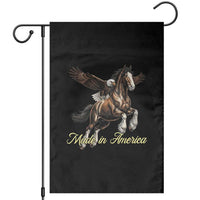 Made in America Patriotic Eagle and Horse Garden Flag Strong American Pride Western Style