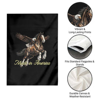 Made in America Patriotic Eagle and Horse Garden Flag Strong American Pride Western Style