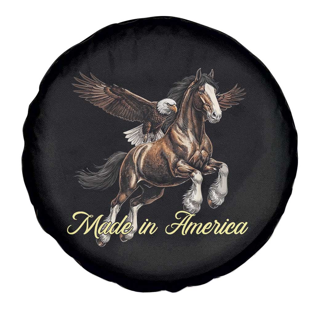 Made in America Patriotic Eagle and Horse Spare Tire Cover Strong American Pride Western Style