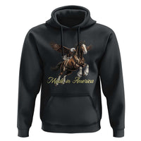 Made in America Patriotic Eagle and Horse Hoodie Strong American Pride Western Style