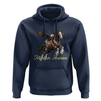 Made in America Patriotic Eagle and Horse Hoodie Strong American Pride Western Style
