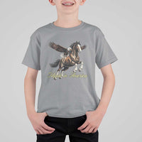 Made in America Patriotic Eagle and Horse T Shirt For Kid Strong American Pride Western Style