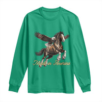 Made in America Patriotic Eagle and Horse Long Sleeve Shirt Strong American Pride Western Style