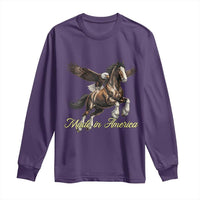 Made in America Patriotic Eagle and Horse Long Sleeve Shirt Strong American Pride Western Style