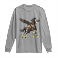 Made in America Patriotic Eagle and Horse Long Sleeve Shirt Strong American Pride Western Style