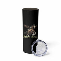Made in America Patriotic Eagle and Horse Skinny Tumbler Strong American Pride Western Style