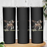 Made in America Patriotic Eagle and Horse Skinny Tumbler Strong American Pride Western Style