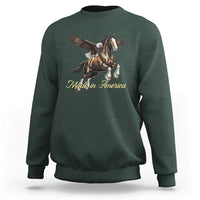 Made in America Patriotic Eagle and Horse Sweatshirt Strong American Pride Western Style