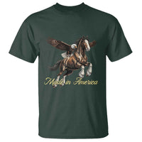 Made in America Patriotic Eagle and Horse T Shirt Strong American Pride Western Style