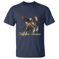 Made in America Patriotic Eagle and Horse T Shirt Strong American Pride Western Style