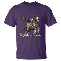 Made in America Patriotic Eagle and Horse T Shirt Strong American Pride Western Style