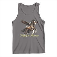 Made in America Patriotic Eagle and Horse Tank Top Strong American Pride Western Style