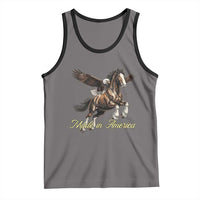 Made in America Patriotic Eagle and Horse Tank Top Strong American Pride Western Style